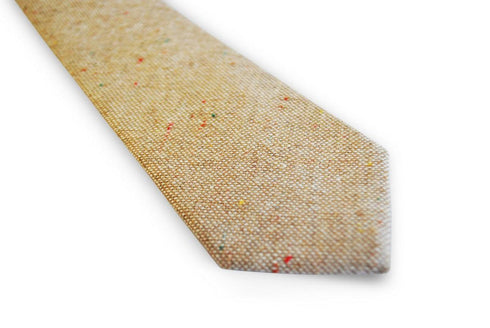 skinny beige speckled tie